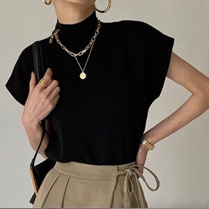 Black Women’s Sweater Top COMMENSE NWT size L